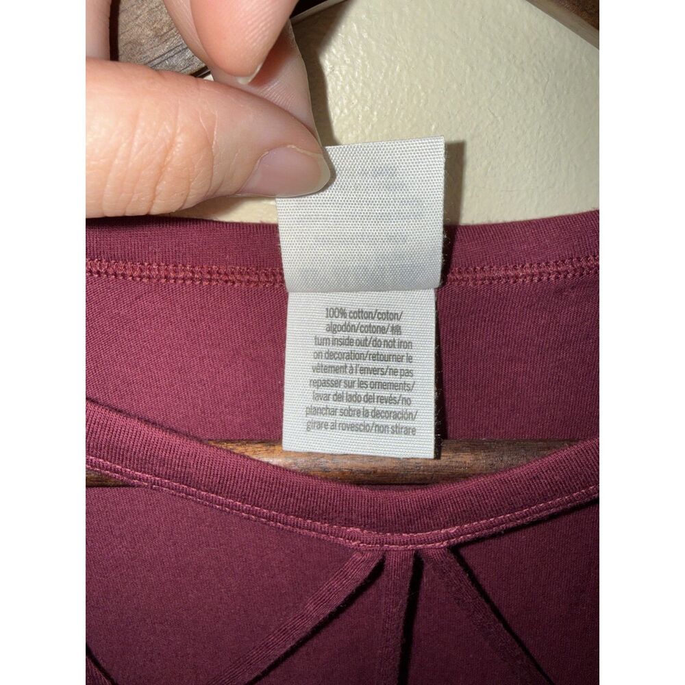 PINK Victoria's Secret Maroon Strappy Cage V-Neck Tee S - Picture 6 of 9